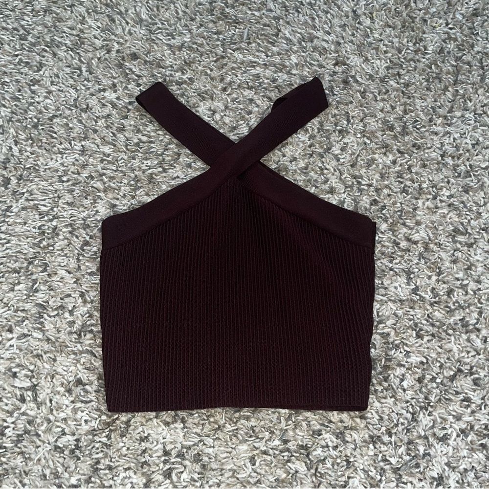 Brown crossover halter tank size m/l